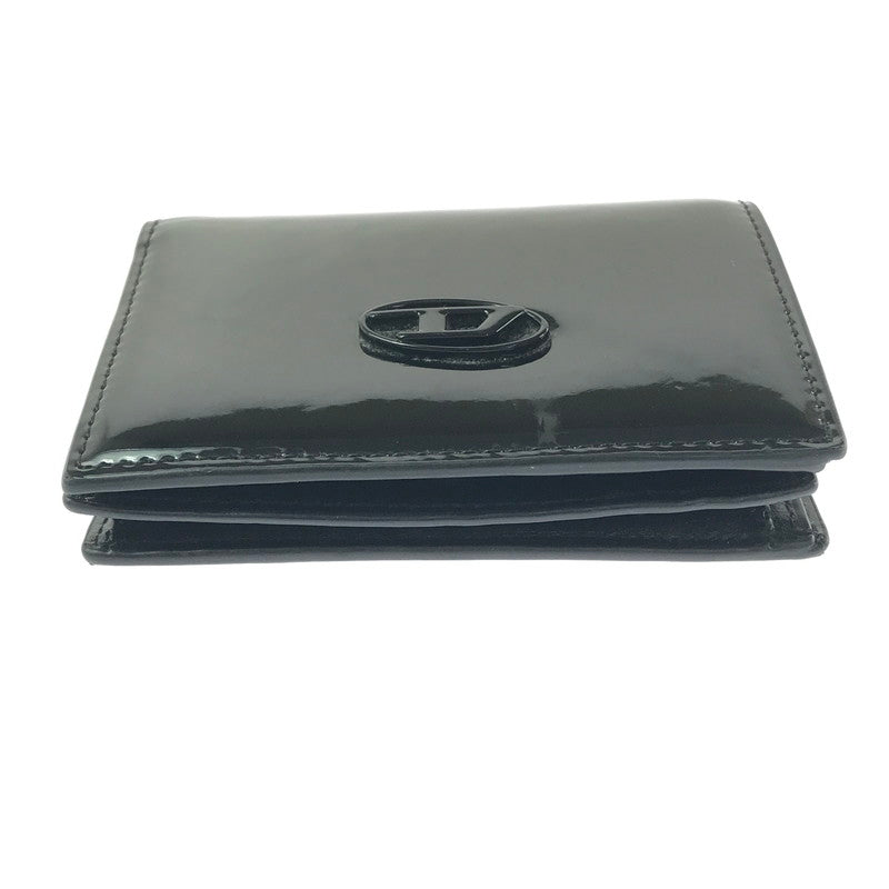 【中古品】【メンズ】 DIESEL ディーゼル ENAMEL MINI WALLET X10121 PR271 T8013 エナメル ミニ ウォレット 二つ折り財布 200-261013-na-29-tagh カラー：ブラック 万代Net店