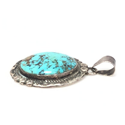 【中古品】【メンズ】 INDIAN JEWELRY インディアンジュエリー JJJ刻印 JEFF JEMES JR TURQUOISE STUMPWORK PENDANT TOP ターコイズ ペンダントトップ アクセサリー 191-261007-na-09-tagh カラー：シルバー 万代Net店