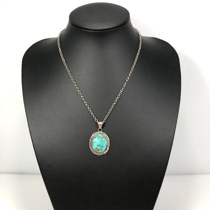【中古品】【メンズ】 INDIAN JEWELRY インディアンジュエリー JJJ刻印 JEFF JEMES JR TURQUOISE STUMPWORK PENDANT TOP ターコイズ ペンダントトップ アクセサリー 191-261007-na-09-tagh カラー：シルバー 万代Net店