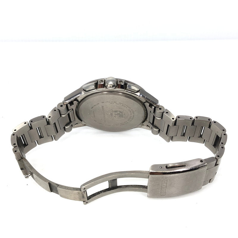 【現状渡し品】【メンズ】 CITIZEN シチズン ATTESA ECODRIVE H820-T021182 エコドライブ アテッサ 腕時計 197-261007-na-15-tagh カラー：シルバー/ネイビー 万代Net店