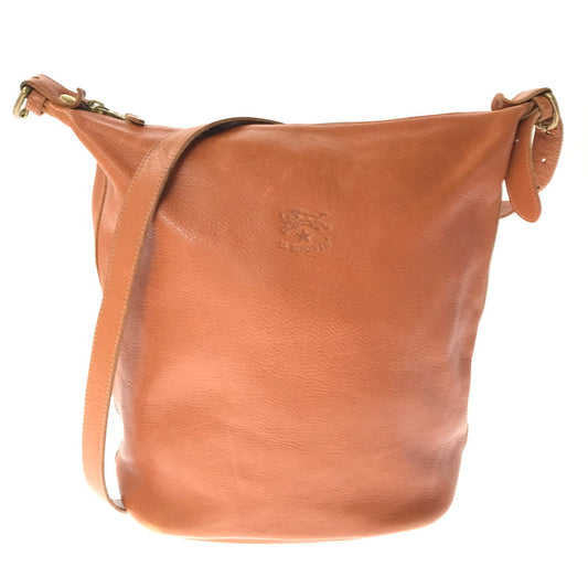 【中古品】【レディース】 ILBISONTE イル ビゾンテ SHOULDER BAG バケツ型 ショルダーバッグ カバン 188-261017-na-02-tagh カラー：キャメル 万代Net店