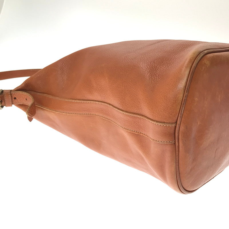 【中古品】【レディース】 ILBISONTE イル ビゾンテ SHOULDER BAG バケツ型 ショルダーバッグ カバン 188-261017-na-02-tagh カラー：キャメル 万代Net店