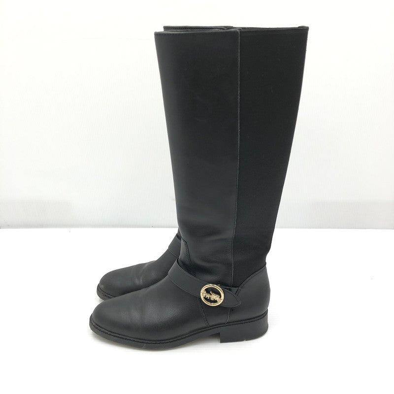 【現状渡し品】【レディース】 COACH コーチ LONG BOOTS FG4191 ロング ブーツ 183-261006-ty-18-tag サイズ：US7 カラー：ブラック 万代Net店