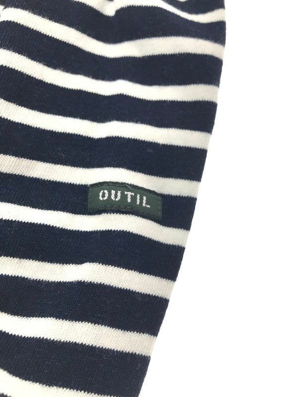 【中古品】【メンズ】 OUTIL ウティ L/S BORDER BASQUE SHIRT L/S ボーダー バスクシャツ 長袖 トップス 140-261026-ty-17-tagh サイズ：2 カラー：ブラック/ホワイト 万代Net店
