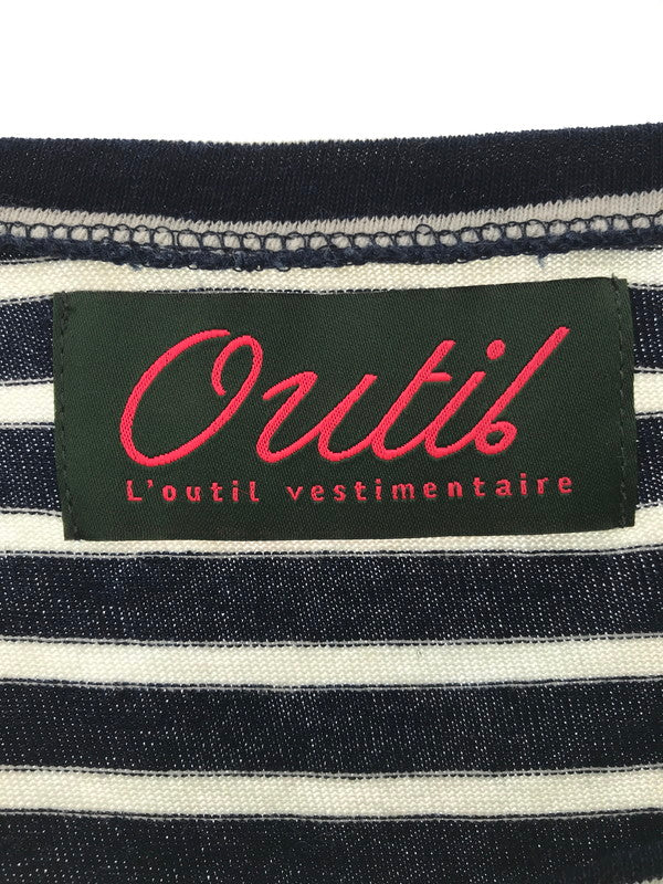 【中古品】【メンズ】 OUTIL ウティ L/S BORDER BASQUE SHIRT L/S ボーダー バスクシャツ 長袖 トップス 140-261026-ty-17-tagh サイズ：2 カラー：ブラック/ホワイト 万代Net店