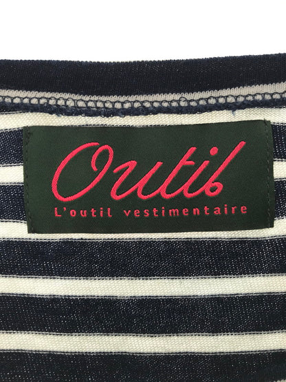 【中古品】【メンズ】 OUTIL ウティ L/S BORDER BASQUE SHIRT L/S ボーダー バスクシャツ 長袖 トップス 140-261026-ty-17-tagh サイズ：2 カラー：ブラック/ホワイト 万代Net店
