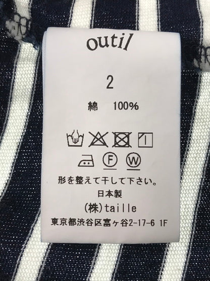 【中古品】【メンズ】 OUTIL ウティ L/S BORDER BASQUE SHIRT L/S ボーダー バスクシャツ 長袖 トップス 140-261026-ty-17-tagh サイズ：2 カラー：ブラック/ホワイト 万代Net店