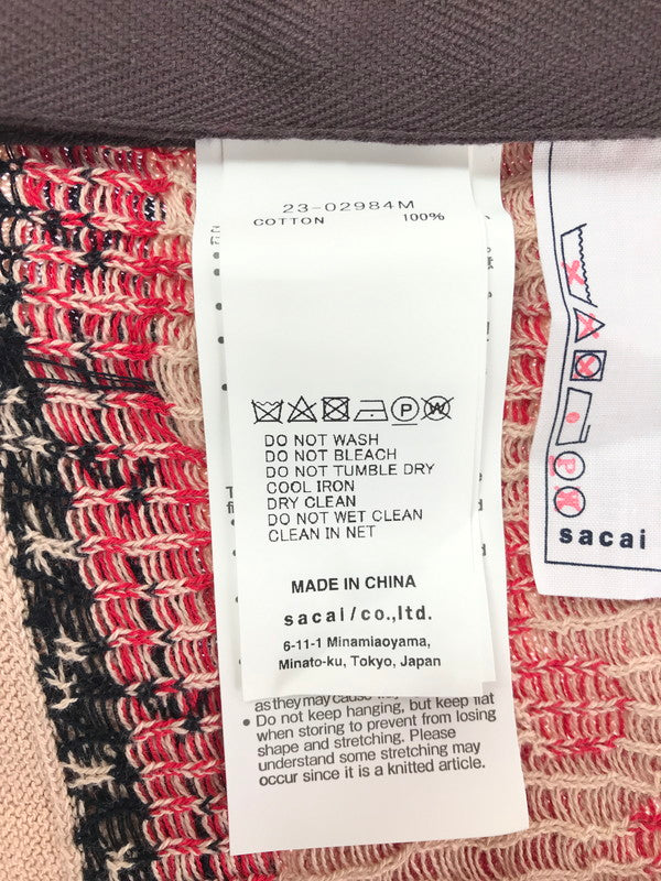 【中古美品】【メンズ】 SACAI サカイ × ERIC HAZE エリック ヘイズ JACQUARD KNIT CARDIGAN 23-02984M ジャガード ニット カーディガン 140-261011-na-04-tagh サイズ：3 カラー：マルチカラー 万代Net店
