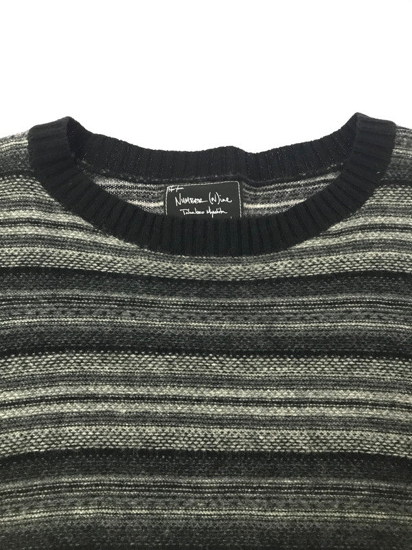 【現状渡し品】【メンズ】 NUMBER(N)INE ナンバーナイン 07AW JACQUARD MULTI BORDER KNIT SWEATER F07-NK016 ジャガード マルチボーダー ニット セーター 140-261011-na-02-tagh サイズ：2 カラー：マルチカラー 万代Net店