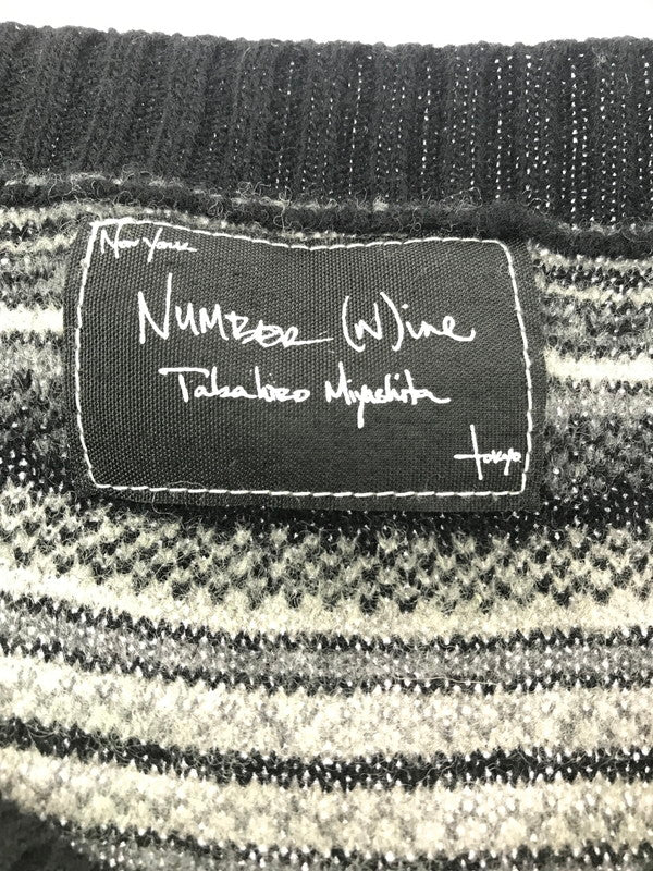 【現状渡し品】【メンズ】 NUMBER(N)INE ナンバーナイン 07AW JACQUARD MULTI BORDER KNIT SWEATER F07-NK016 ジャガード マルチボーダー ニット セーター 140-261011-na-02-tagh サイズ：2 カラー：マルチカラー 万代Net店