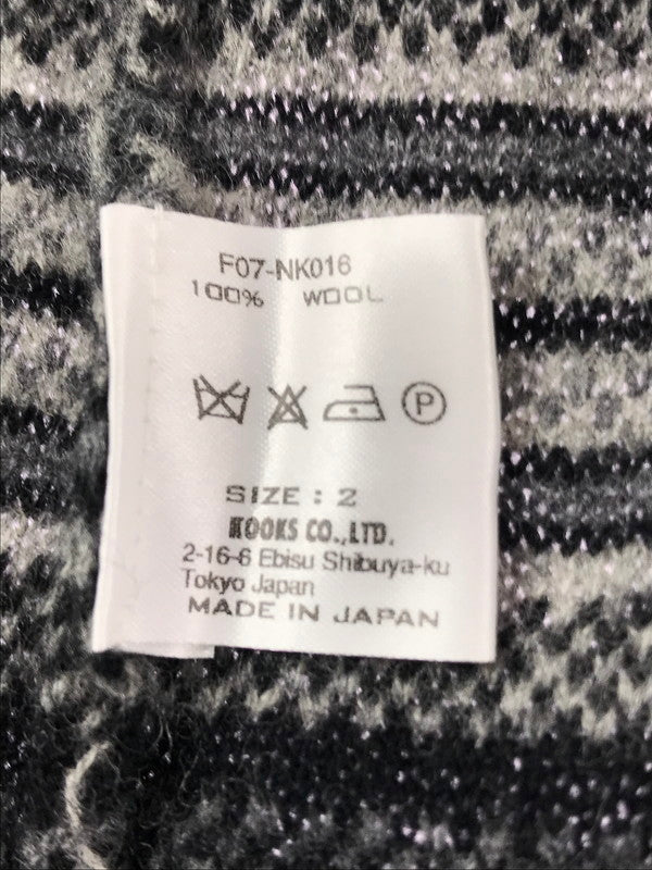 【現状渡し品】【メンズ】 NUMBER(N)INE ナンバーナイン 07AW JACQUARD MULTI BORDER KNIT SWEATER F07-NK016 ジャガード マルチボーダー ニット セーター 140-261011-na-02-tagh サイズ：2 カラー：マルチカラー 万代Net店