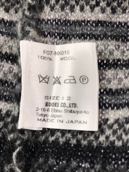 【現状渡し品】【メンズ】 NUMBER(N)INE ナンバーナイン 07AW JACQUARD MULTI BORDER KNIT SWEATER F07-NK016 ジャガード マルチボーダー ニット セーター 140-261011-na-02-tagh サイズ：2 カラー：マルチカラー 万代Net店