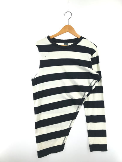 【中古品】【メンズ】 NUMBER(N)INE ナンバーナイン NIGHT CRAWLER期 05SS ASYMMETRY BORDER CUT AND SEW アシンメトリー ボーダー カットソー 140-261011-na-22-tagh サイズ：3 カラー：ブラック/ホワイト 万代Net店
