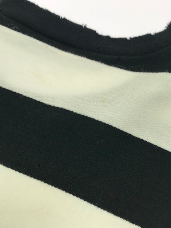 【中古品】【メンズ】 NUMBER(N)INE ナンバーナイン NIGHT CRAWLER期 05SS ASYMMETRY BORDER CUT AND SEW アシンメトリー ボーダー カットソー 140-261011-na-22-tagh サイズ：3 カラー：ブラック/ホワイト 万代Net店