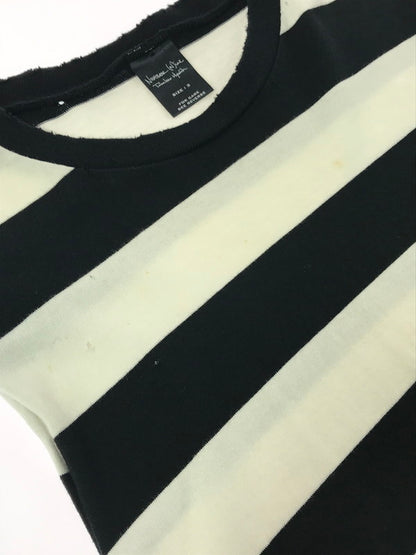 【中古品】【メンズ】 NUMBER(N)INE ナンバーナイン NIGHT CRAWLER期 05SS ASYMMETRY BORDER CUT AND SEW アシンメトリー ボーダー カットソー 140-261011-na-22-tagh サイズ：3 カラー：ブラック/ホワイト 万代Net店