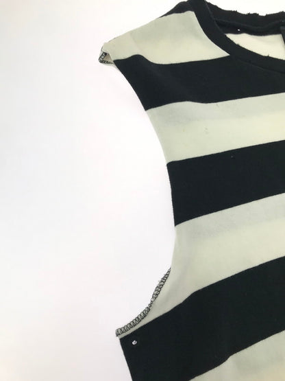 【中古品】【メンズ】 NUMBER(N)INE ナンバーナイン NIGHT CRAWLER期 05SS ASYMMETRY BORDER CUT AND SEW アシンメトリー ボーダー カットソー 140-261011-na-22-tagh サイズ：3 カラー：ブラック/ホワイト 万代Net店