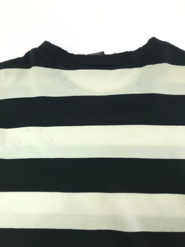 【中古品】【メンズ】 NUMBER(N)INE ナンバーナイン NIGHT CRAWLER期 05SS ASYMMETRY BORDER CUT AND SEW アシンメトリー ボーダー カットソー 140-261011-na-22-tagh サイズ：3 カラー：ブラック/ホワイト 万代Net店