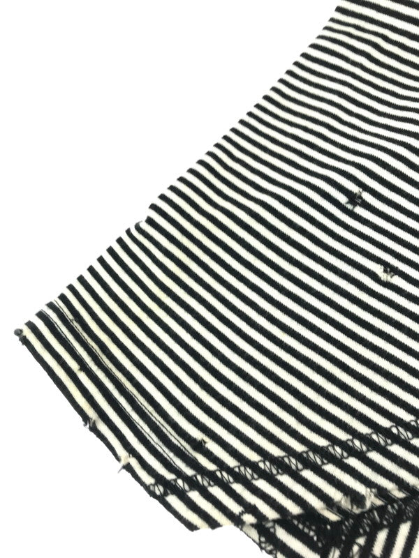 【中古品】【メンズ】 NUMBER(N)INE ナンバーナイン NIGHT CRAWLER期 05SS ASYMMETRY BORDER CUT AND SEW アシンメトリー ボーダー カットソー 140-261011-na-21-tagh サイズ：3 カラー：ブラック/ホワイト 万代Net店