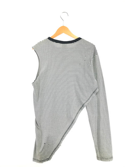 【中古品】【メンズ】 NUMBER(N)INE ナンバーナイン NIGHT CRAWLER期 05SS ASYMMETRY BORDER CUT AND SEW アシンメトリー ボーダー カットソー 140-261011-na-21-tagh サイズ：3 カラー：ブラック/ホワイト 万代Net店