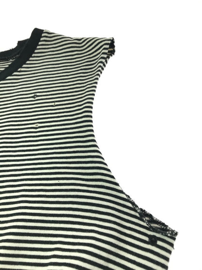 【中古品】【メンズ】 NUMBER(N)INE ナンバーナイン NIGHT CRAWLER期 05SS ASYMMETRY BORDER CUT AND SEW アシンメトリー ボーダー カットソー 140-261011-na-21-tagh サイズ：3 カラー：ブラック/ホワイト 万代Net店