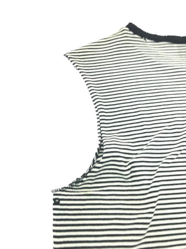 【中古品】【メンズ】 NUMBER(N)INE ナンバーナイン NIGHT CRAWLER期 05SS ASYMMETRY BORDER CUT AND SEW アシンメトリー ボーダー カットソー 140-261011-na-21-tagh サイズ：3 カラー：ブラック/ホワイト 万代Net店