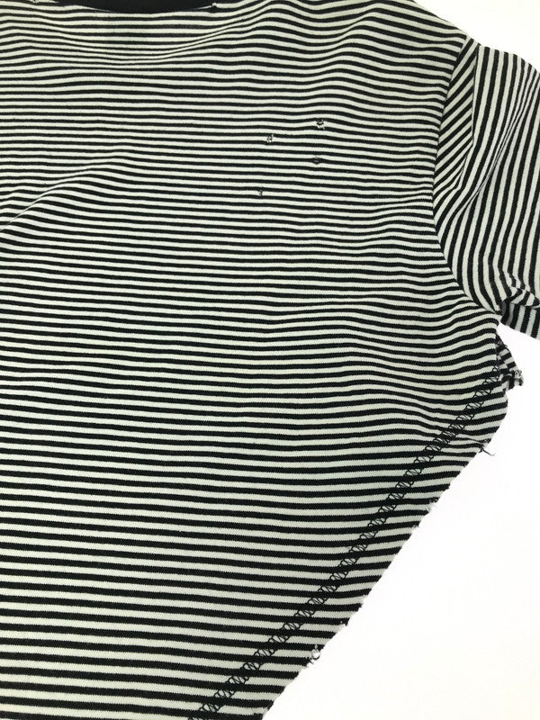 【中古品】【メンズ】 NUMBER(N)INE ナンバーナイン NIGHT CRAWLER期 05SS ASYMMETRY BORDER CUT AND SEW アシンメトリー ボーダー カットソー 140-261011-na-21-tagh サイズ：3 カラー：ブラック/ホワイト 万代Net店