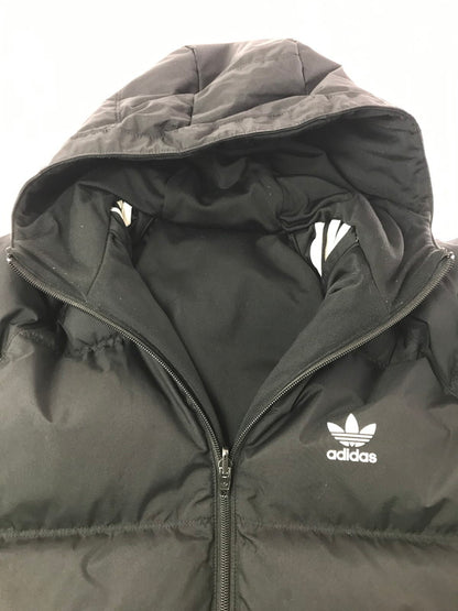 【中古品】【メンズ】 ADIDAS アディダス REVERSIBLE HOODED PUFFER JACKET DH5003 リバーシブル フーデッド パファー ジャケット アウター ダウンジャケット 148-261027-ty-14-tagh サイズ：L カラー：ブラック 万代Net店