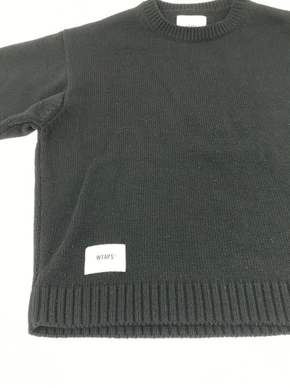 【中古品】【メンズ】 WTAPS ダブルタップス 24AW SIGN SWEATER POLY 242MADT-KNM04 クルーネック セーター ニット 142-261011-na-03-tagh サイズ：3 カラー：ブラック 万代Net店