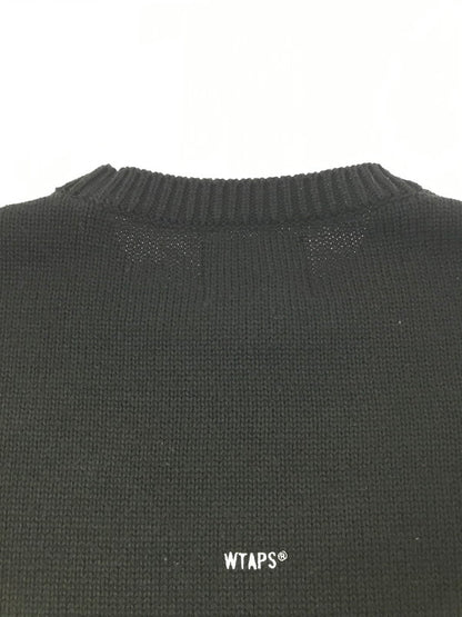 【中古品】【メンズ】 WTAPS ダブルタップス 24AW SIGN SWEATER POLY 242MADT-KNM04 クルーネック セーター ニット 142-261011-na-03-tagh サイズ：3 カラー：ブラック 万代Net店