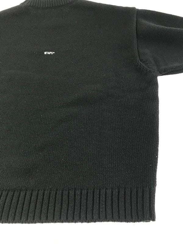 【中古品】【メンズ】 WTAPS ダブルタップス 24AW SIGN SWEATER POLY 242MADT-KNM04 クルーネック セーター ニット 142-261011-na-03-tagh サイズ：3 カラー：ブラック 万代Net店