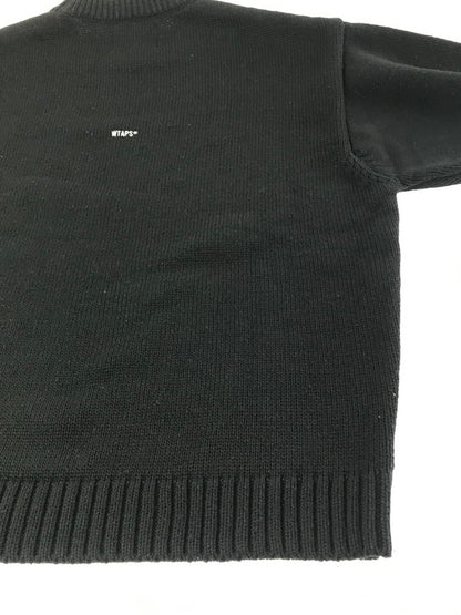 【中古品】【メンズ】 WTAPS ダブルタップス 24AW SIGN SWEATER POLY 242MADT-KNM04 クルーネック セーター ニット 142-261011-na-03-tagh サイズ：3 カラー：ブラック 万代Net店