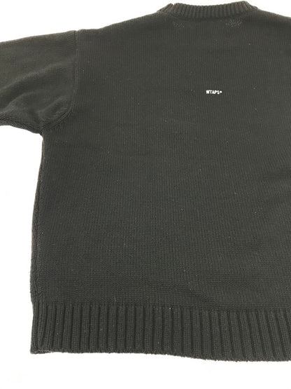 【中古品】【メンズ】 WTAPS ダブルタップス 24AW SIGN SWEATER POLY 242MADT-KNM04 クルーネック セーター ニット 142-261011-na-03-tagh サイズ：3 カラー：ブラック 万代Net店