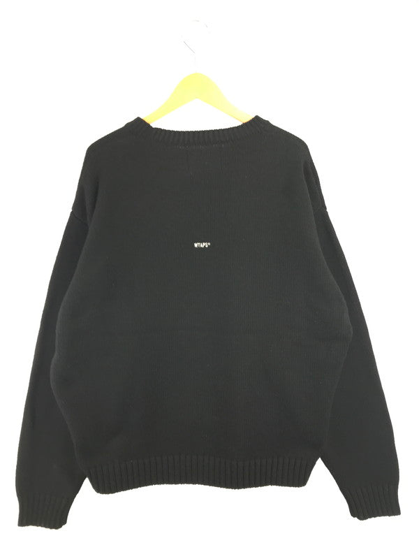 【中古品】【メンズ】 WTAPS ダブルタップス 24AW SIGN SWEATER POLY 242MADT-KNM04 クルーネック セーター ニット 142-261011-na-03-tagh サイズ：3 カラー：ブラック 万代Net店