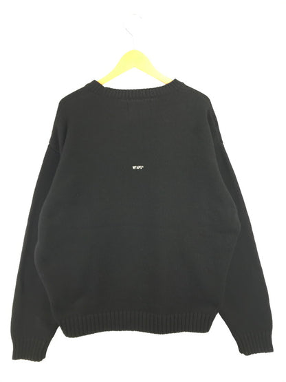 【中古品】【メンズ】 WTAPS ダブルタップス 24AW SIGN SWEATER POLY 242MADT-KNM04 クルーネック セーター ニット 142-261011-na-03-tagh サイズ：3 カラー：ブラック 万代Net店