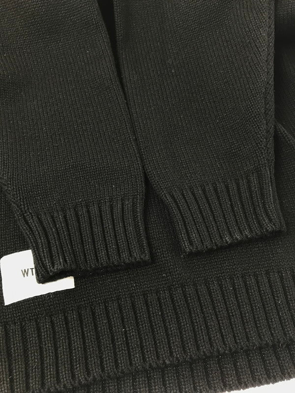 【中古品】【メンズ】 WTAPS ダブルタップス 24AW SIGN SWEATER POLY 242MADT-KNM04 クルーネック セーター ニット 142-261011-na-03-tagh サイズ：3 カラー：ブラック 万代Net店