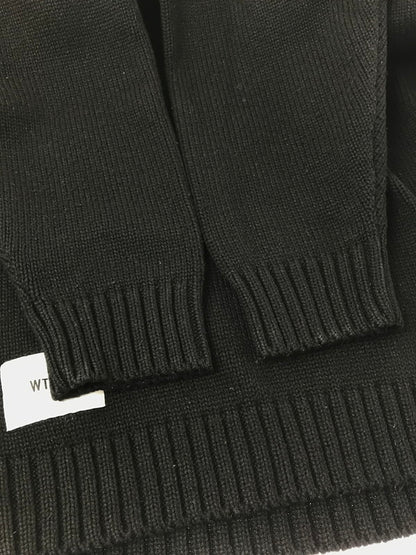 【中古品】【メンズ】 WTAPS ダブルタップス 24AW SIGN SWEATER POLY 242MADT-KNM04 クルーネック セーター ニット 142-261011-na-03-tagh サイズ：3 カラー：ブラック 万代Net店