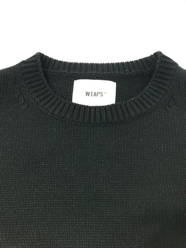 【中古品】【メンズ】 WTAPS ダブルタップス 24AW SIGN SWEATER POLY 242MADT-KNM04 クルーネック セーター ニット 142-261011-na-03-tagh サイズ：3 カラー：ブラック 万代Net店