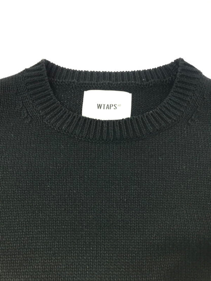 【中古品】【メンズ】 WTAPS ダブルタップス 24AW SIGN SWEATER POLY 242MADT-KNM04 クルーネック セーター ニット 142-261011-na-03-tagh サイズ：3 カラー：ブラック 万代Net店