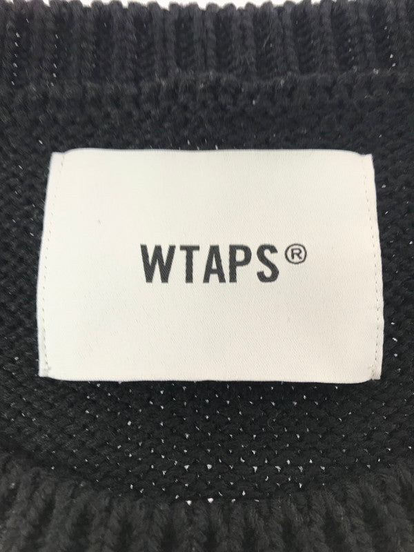 【中古品】【メンズ】 WTAPS ダブルタップス 24AW SIGN SWEATER POLY 242MADT-KNM04 クルーネック セーター ニット 142-261011-na-03-tagh サイズ：3 カラー：ブラック 万代Net店