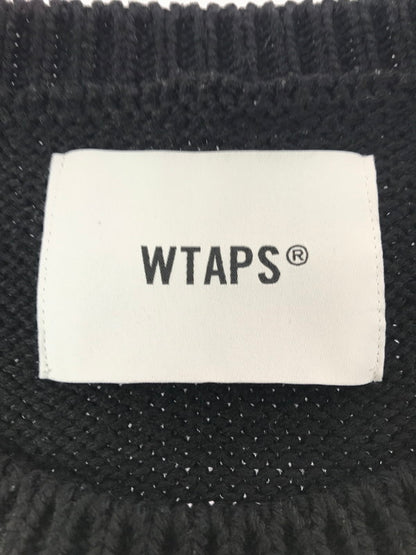 【中古品】【メンズ】 WTAPS ダブルタップス 24AW SIGN SWEATER POLY 242MADT-KNM04 クルーネック セーター ニット 142-261011-na-03-tagh サイズ：3 カラー：ブラック 万代Net店