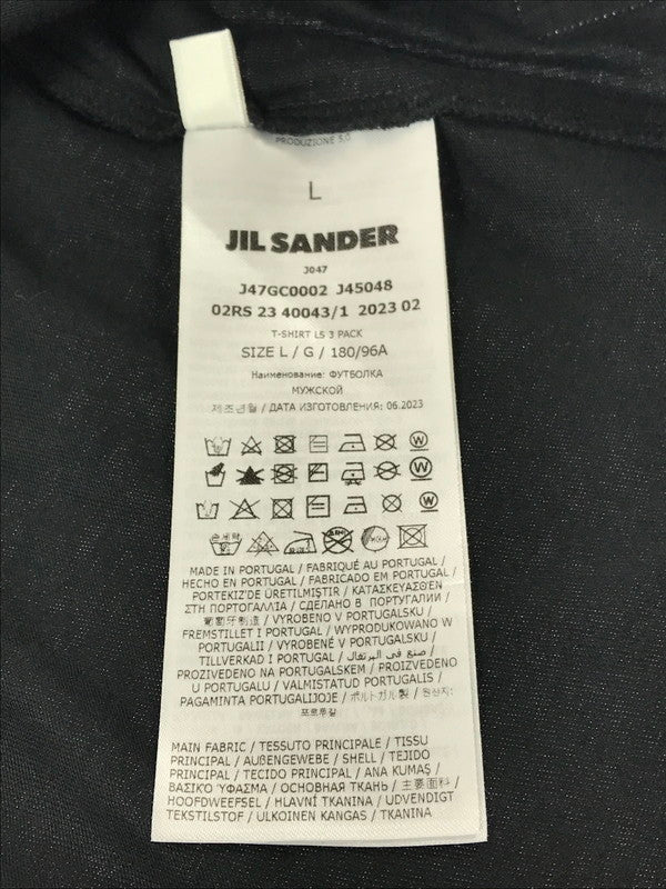 【中古品】【メンズ】 JIL SANDER+ ジルサンダー プラス L/S ORGANIC COTTON T-SHIRT J47GC0002 オーガニック コットン Tシャツ 長袖Tシャツ 141-261011-na-15-tagh サイズ：L カラー：ブラック 万代Net店