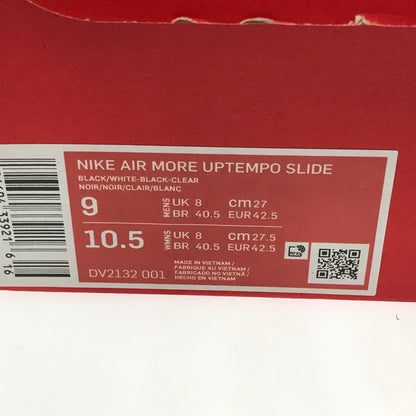 【中古美品】【メンズ】 NIKE ナイキ AIR MORE UPTEMPO SLIDE DV2132-001 エア モアアップテンポ スライド サンダル 靴 160-261013-na-17-tagh サイズ：27cm US 9 カラー：BLACK/WHITE-BLACK-CLEAR 万代Net店