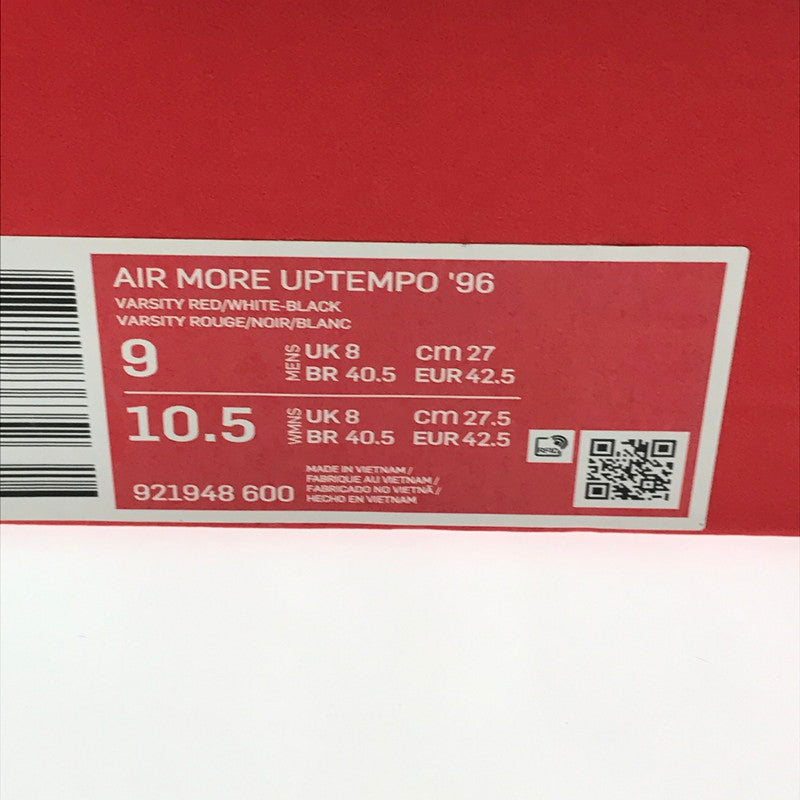 【中古美品】【メンズ】 NIKE ナイキ AIR MORE UPTEMPO 96 921948-600 エア モアアップテンポ 96 モアテン スニーカー 靴 160-261013-na-14-tagh サイズ：27cm US 9 カラー：VARSITY RED/WHITE-BLACK 万代Net店