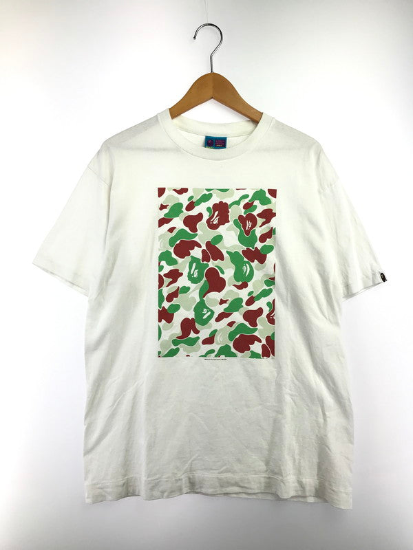 【中古品】【メンズ】 A BATHING APE アベイシングエイプ 00'S CAMO BOX LOGO S/S TEE カモ ボックス ロゴ Tシャツ 半袖Tシャツ 142-261012-na-01-tagh サイズ：L カラー：ホワイト 万代Net店