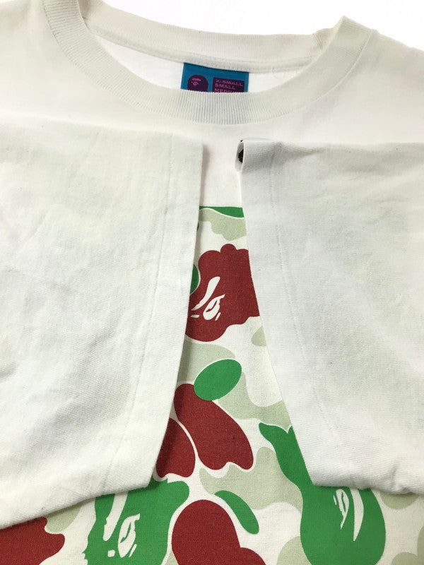 【中古品】【メンズ】 A BATHING APE アベイシングエイプ 00'S CAMO BOX LOGO S/S TEE カモ ボックス ロゴ Tシャツ 半袖Tシャツ 142-261012-na-01-tagh サイズ：L カラー：ホワイト 万代Net店
