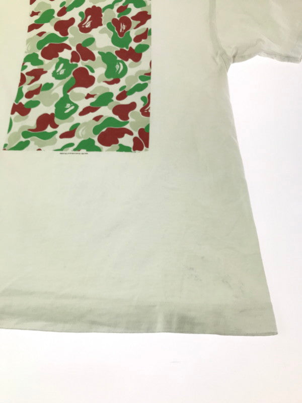 【中古品】【メンズ】 A BATHING APE アベイシングエイプ 00'S CAMO BOX LOGO S/S TEE カモ ボックス ロゴ Tシャツ 半袖Tシャツ 142-261012-na-01-tagh サイズ：L カラー：ホワイト 万代Net店