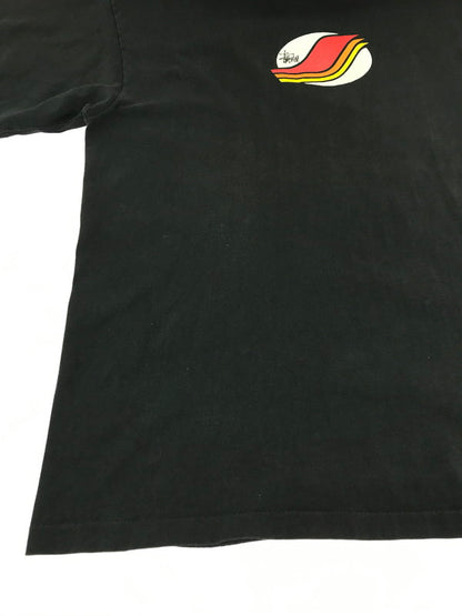 【中古品】【メンズ】 OLD STUSSY OLD STUSSY 90'S BORD GRAPHIC T-SHIRT USA製 紺タグ 90年代 プリント Tシャツ 半袖Tシャツ 142-261011-na-12-tagh サイズ：XL カラー：ブラック 万代Net店