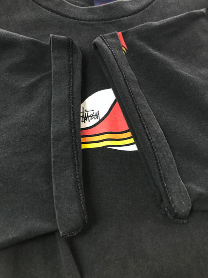 【中古品】【メンズ】 OLD STUSSY OLD STUSSY 90'S BORD GRAPHIC T-SHIRT USA製 紺タグ 90年代 プリント Tシャツ 半袖Tシャツ 142-261011-na-12-tagh サイズ：XL カラー：ブラック 万代Net店