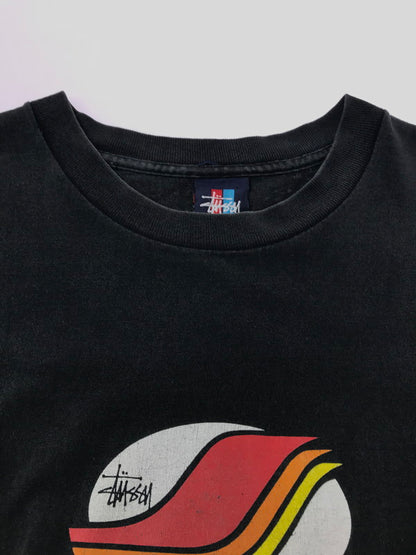 【中古品】【メンズ】 OLD STUSSY OLD STUSSY 90'S BORD GRAPHIC T-SHIRT USA製 紺タグ 90年代 プリント Tシャツ 半袖Tシャツ 142-261011-na-12-tagh サイズ：XL カラー：ブラック 万代Net店