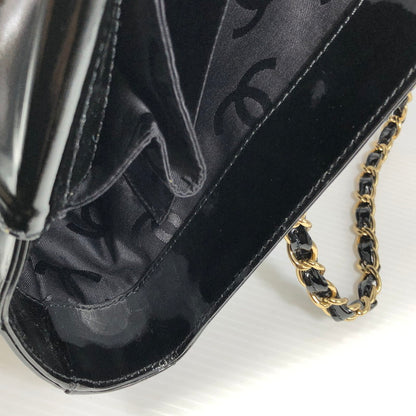 【現状渡し品】【レディース】 CHANEL シャネル CHOCOLATE BAR PATENT CHAIN TOTE BAG BLACK チョコレートバー パテント チェーン トートバッグ カバン 180-261028-rt-10-tagh カラー：ブラック 万代Net店